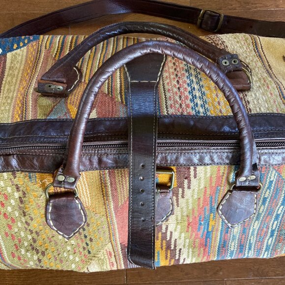 Kilim Leather Duffle Bag - Picture 2 of 11